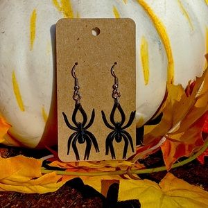 Black Spider Earrings